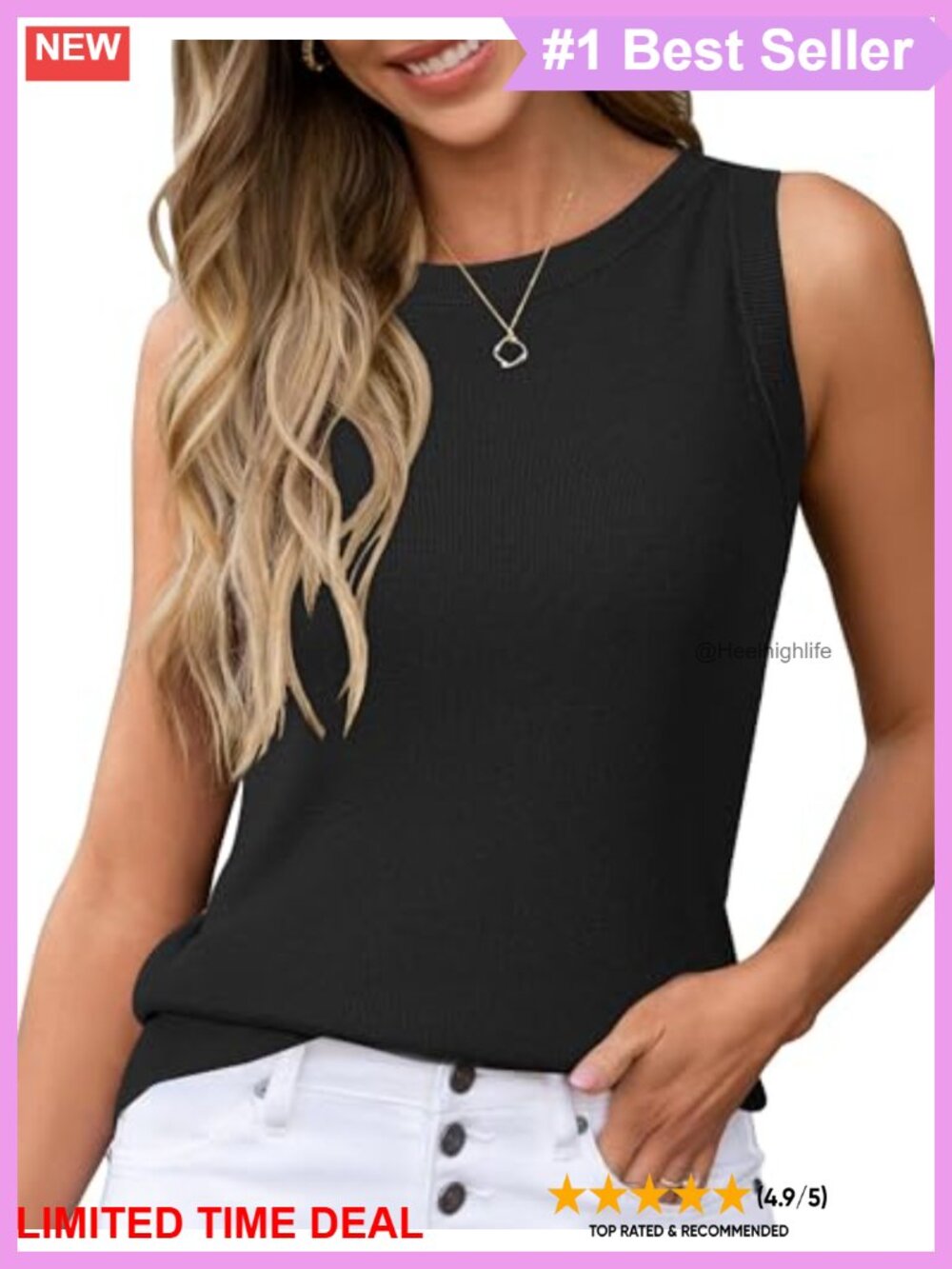 Wool Blend Sleeveless Tank Top Slim Fit Business Casual All Season
